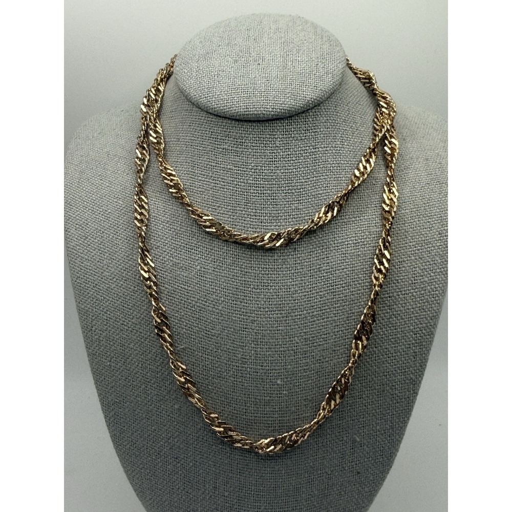 Vintage Gold Tone Chain Necklace Twist 23"